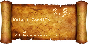 Kalauz Zorán névjegykártya