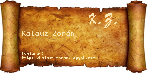 Kalauz Zorán névjegykártya